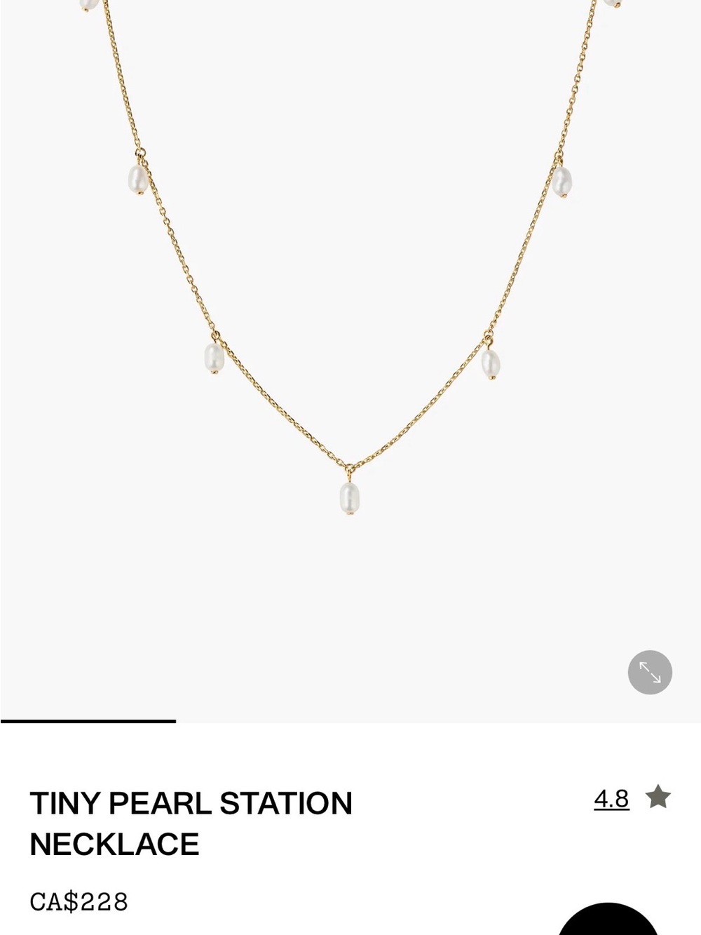 MEJURI - Tiny Pearl Station Necklace - 18k Gold Vermeil, Pearl